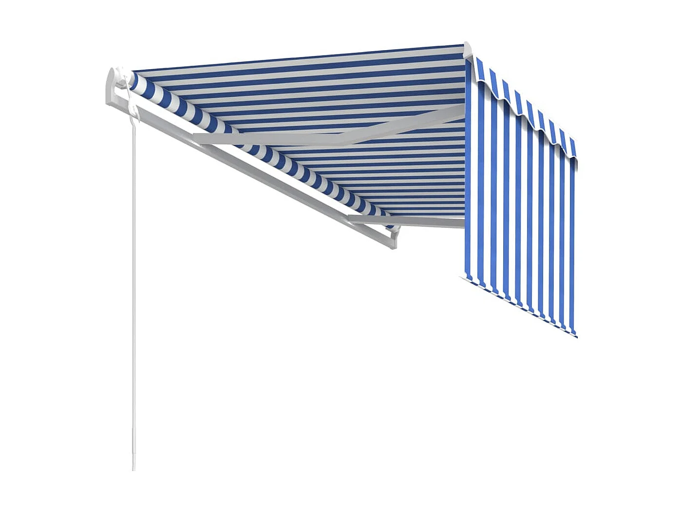 Auvent rétractable automatique avec store 3x2,5 m Bleu et blanc WVGQ9382