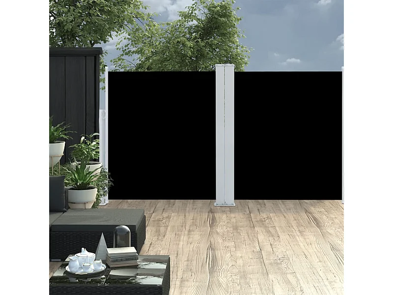 Toldo lateral retráctil negro 140x600 cm ES98007