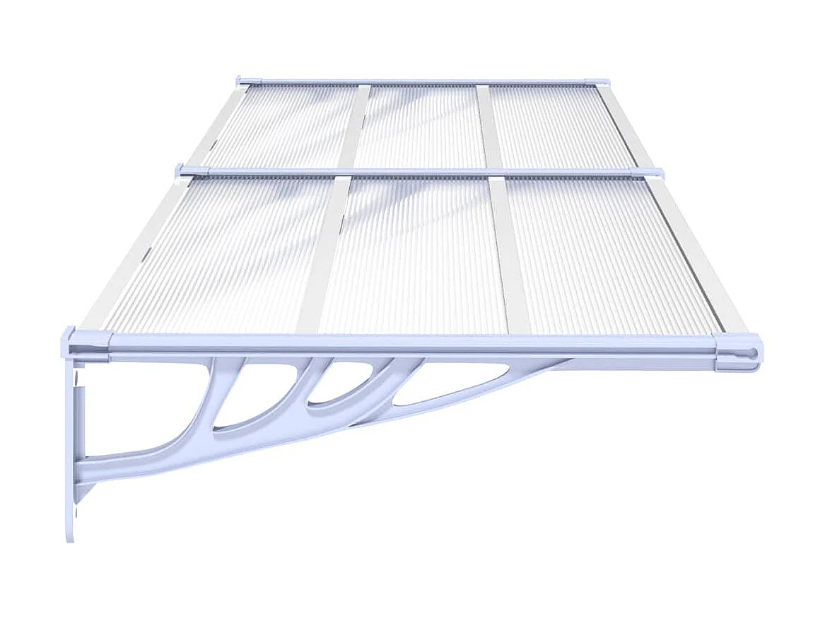 Marquesina puerta policarbonato gris y transparente 239x90 cm ES25802