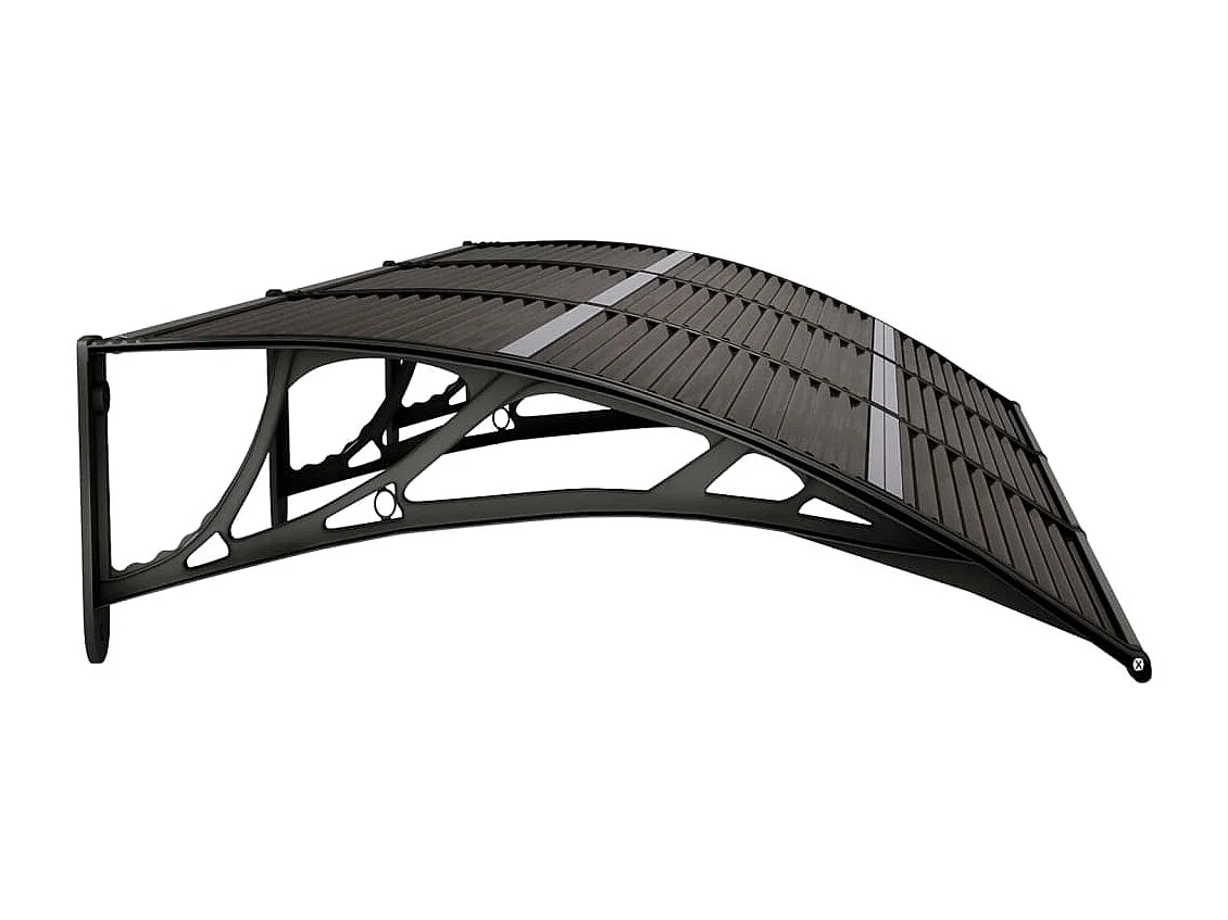 Marquesina de puerta policarbonato negro 300x80 cm ES67753