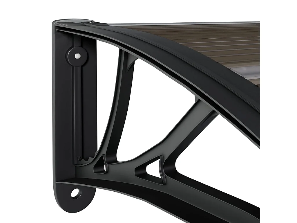 Marquesina de puerta policarbonato negro 300x80 cm ES67753