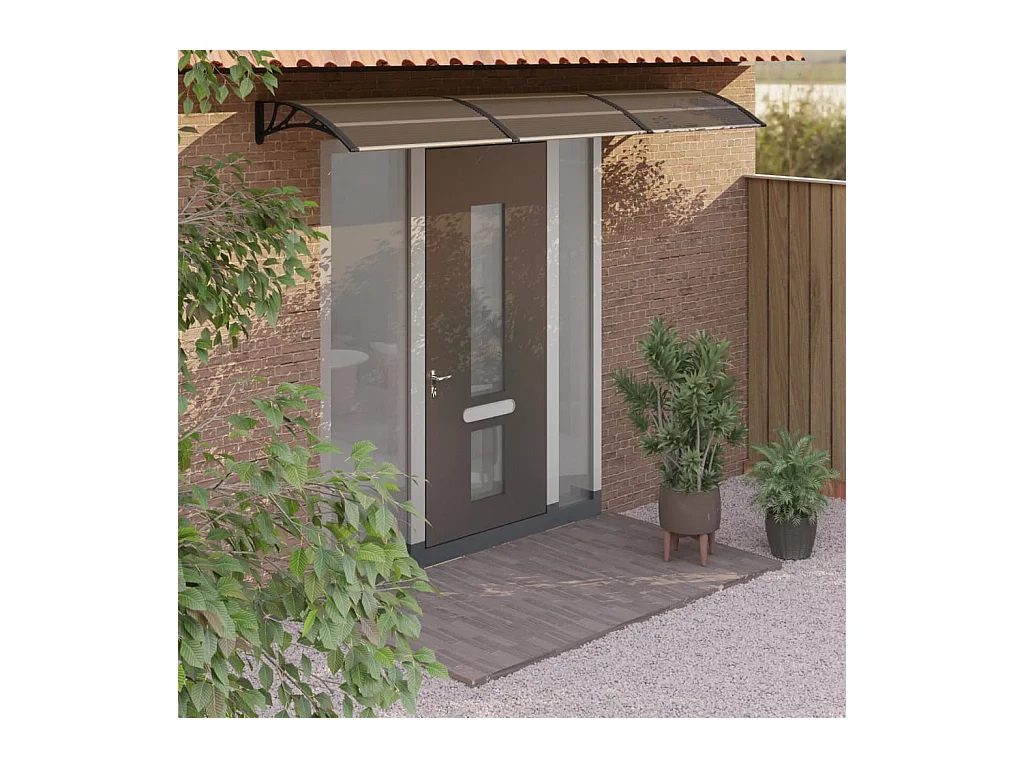 Auvent de porte Noir 300x80 cm Polycarbonate WVGQ6219