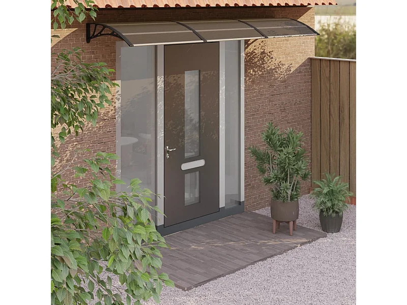 Auvent de porte Noir 300x80 cm Polycarbonate WVGQ6219