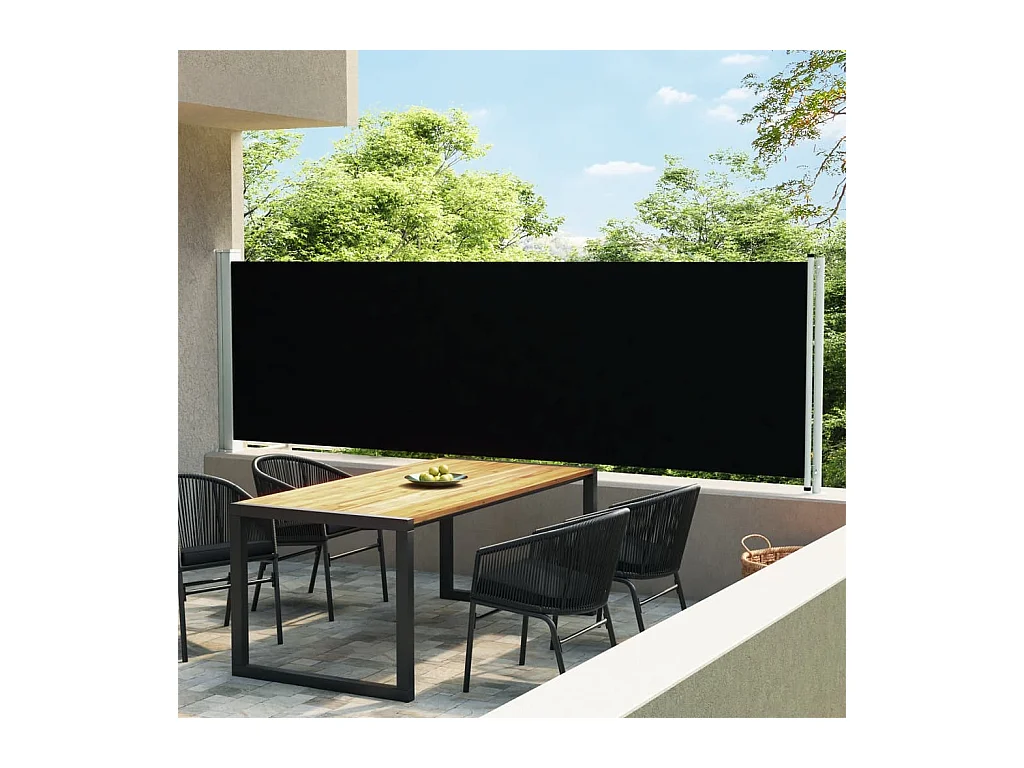 Auvent latéral rétractable de patio 140x600 cm Noir WVGQ4976