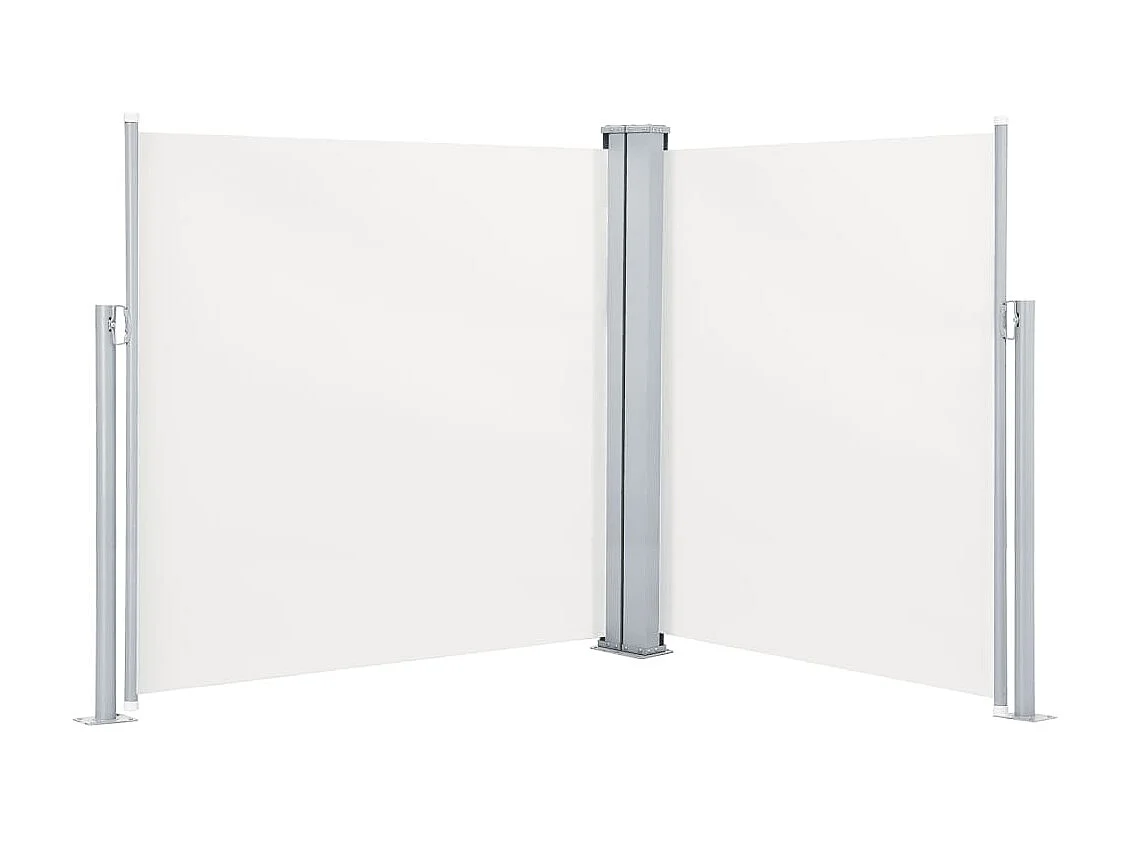 Auvent latéral double rétractable de patio 170x600 cm Crème WVGQ8329