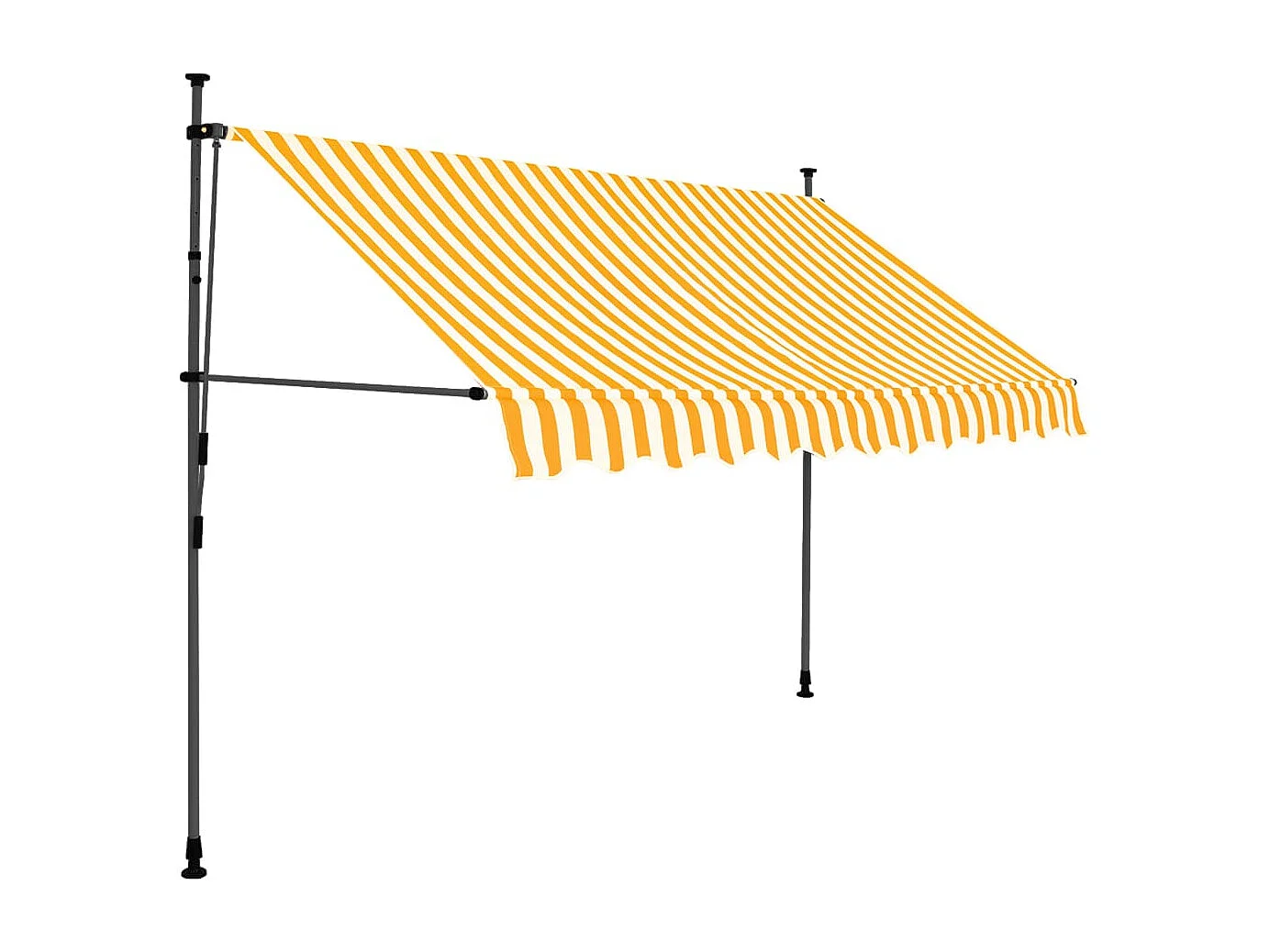 Auvent manuel rétractable avec LED 300 cm Blanc et orange WVGQ9555