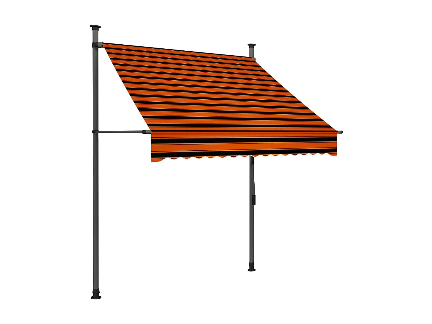 Auvent manuel rétractable avec LED 150 cm Orange et marron WVGQ1912
