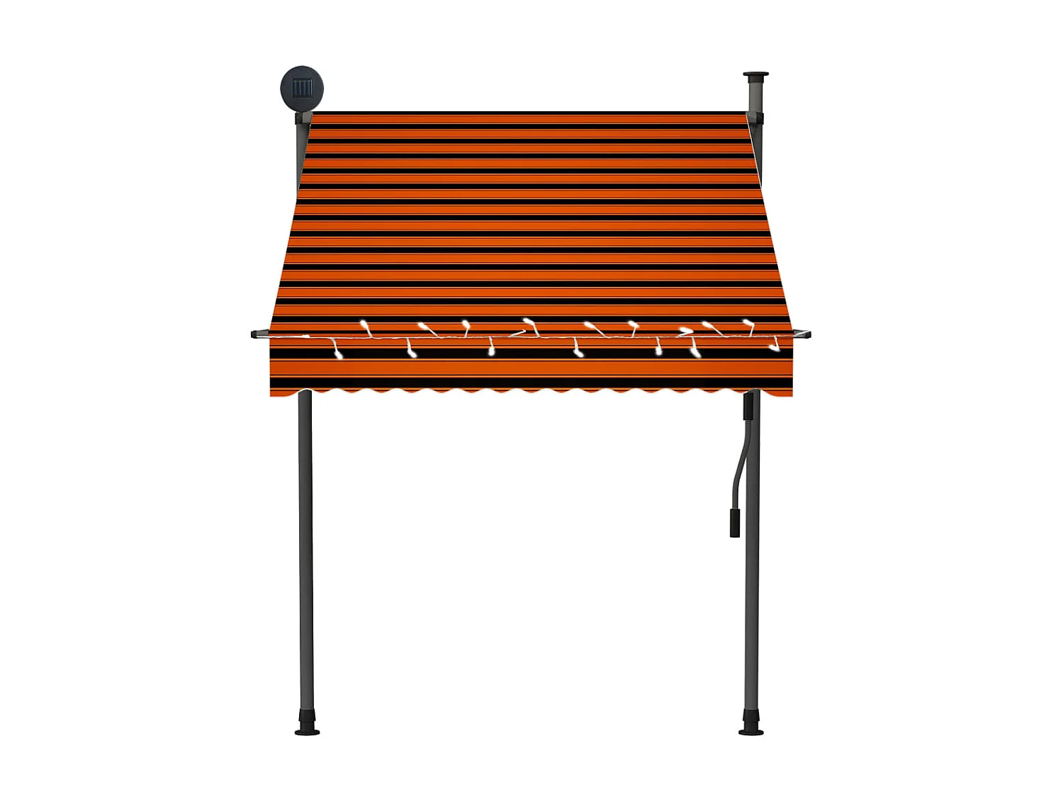 Auvent manuel rétractable avec LED 150 cm Orange et marron WVGQ1912