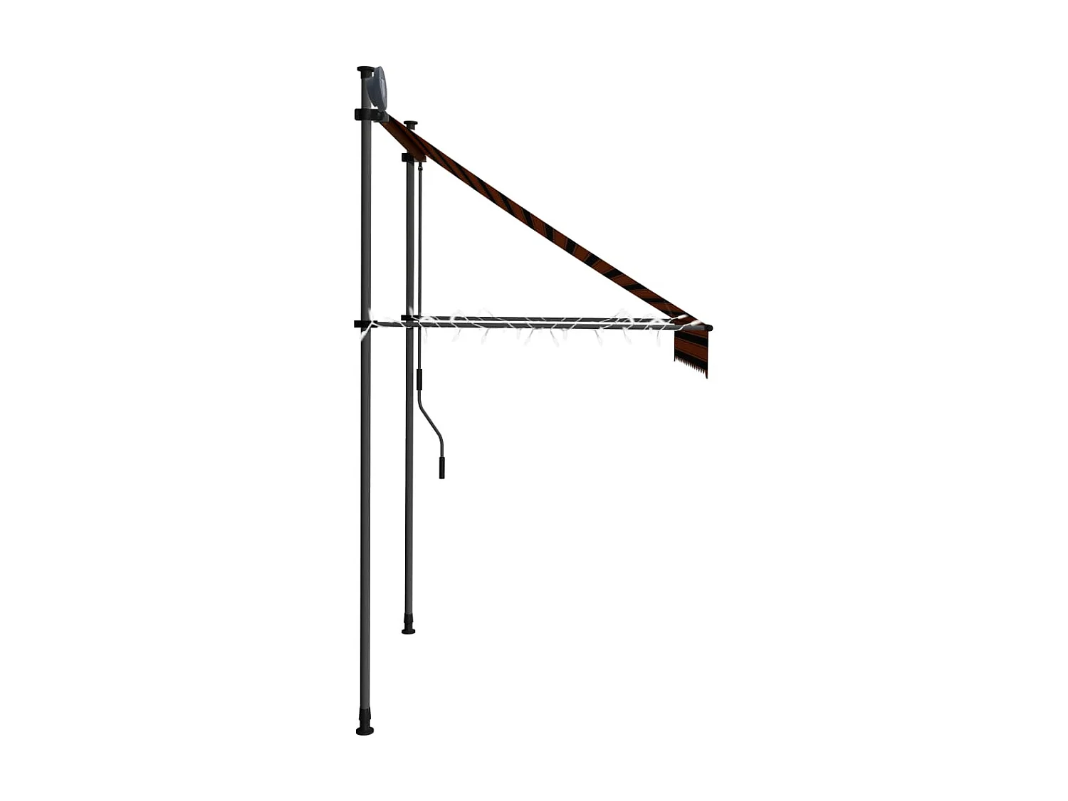 Auvent manuel rétractable avec LED 150 cm Orange et marron WVGQ1912
