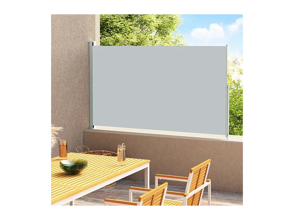Auvent latéral rétractable de patio 200x300 cm Gris WVGQ9318