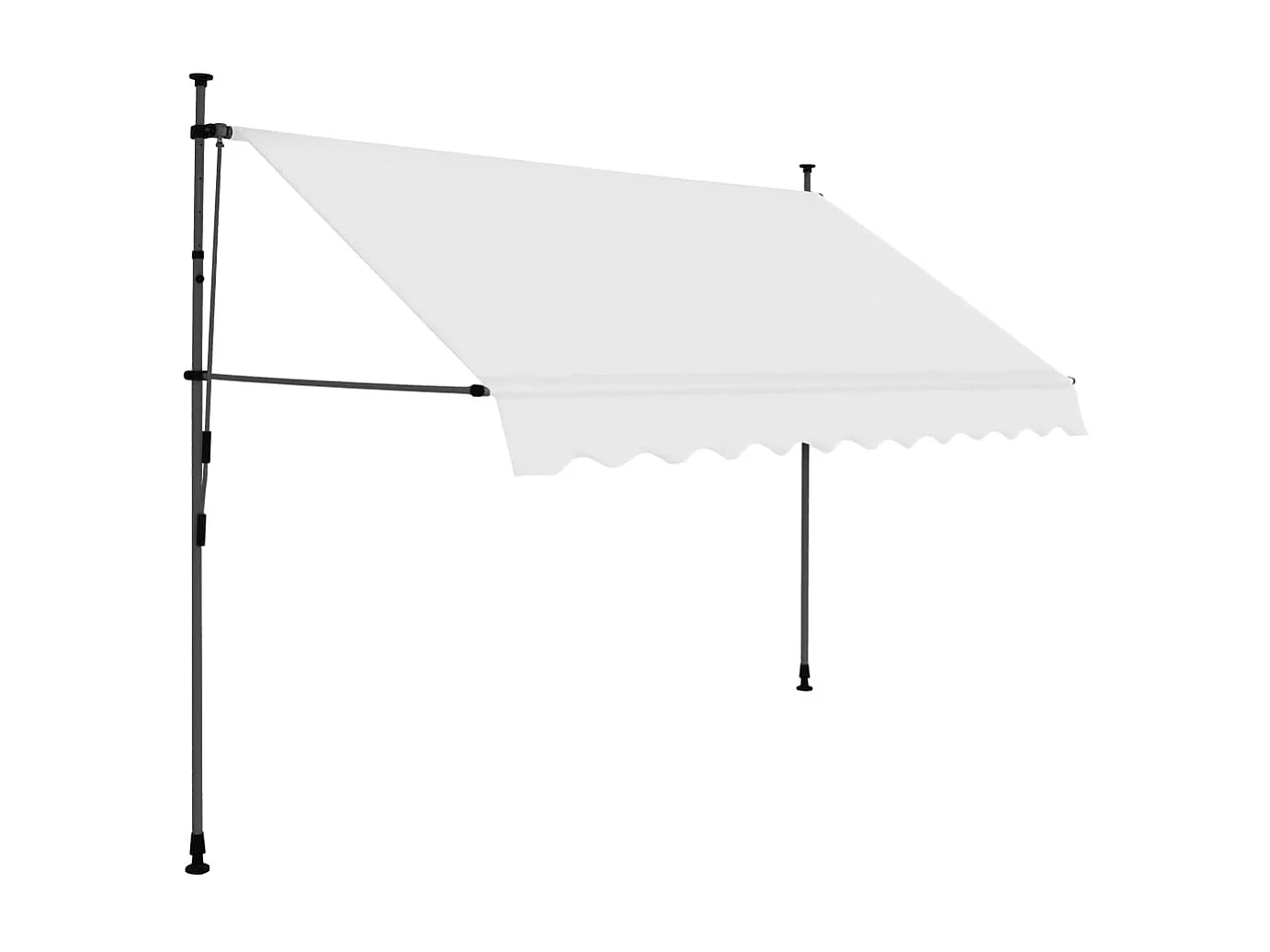 Auvent manuel rétractable avec LED 250 cm Crème WVGQ7016