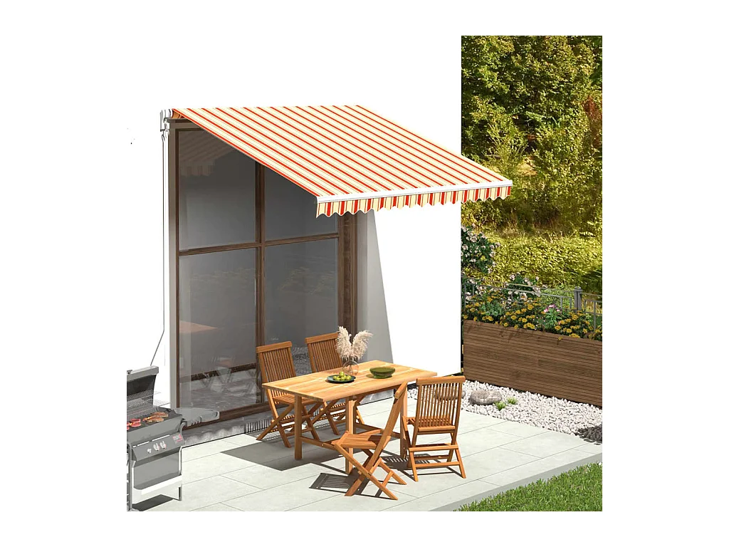 Tissu de remplacement pour auvent Jaune et orange 3x2,5 m WVGQ1219