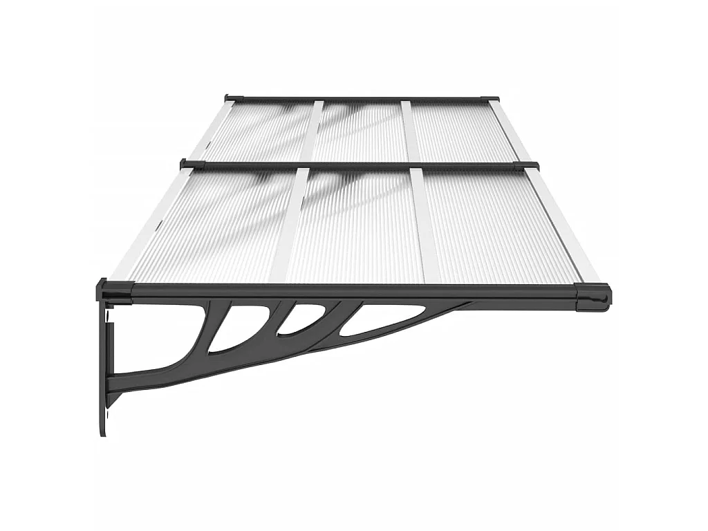 Auvent de porte Noir et transparent 239x90 cm Polycarbonate WVGQ2247