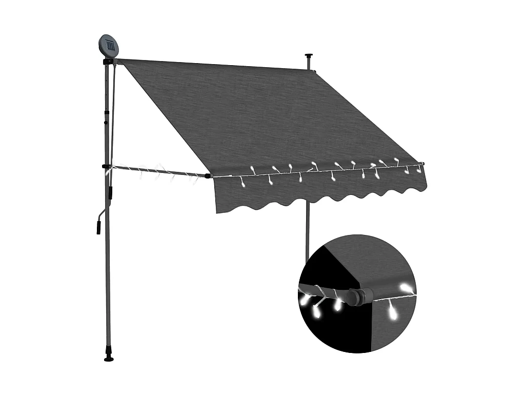 Auvent manuel rétractable avec LED 100 cm Anthracite WVGQ9980