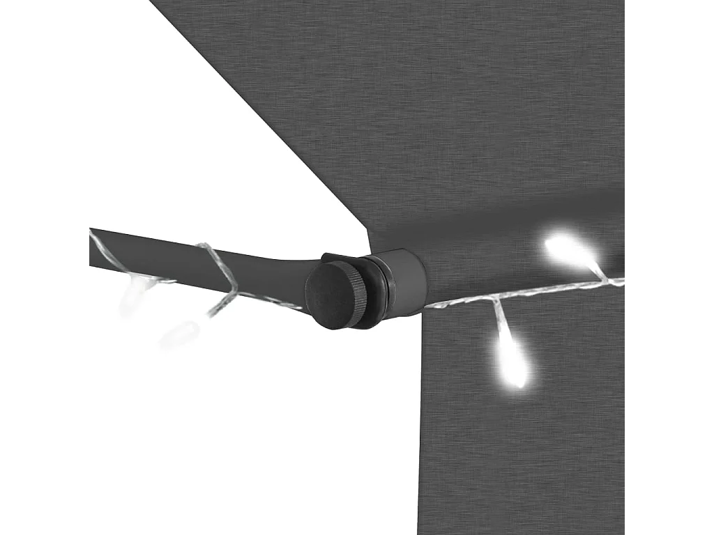 Luifel handmatig uitschuifbaar met LED 100 cm antracietkleurig NL229011