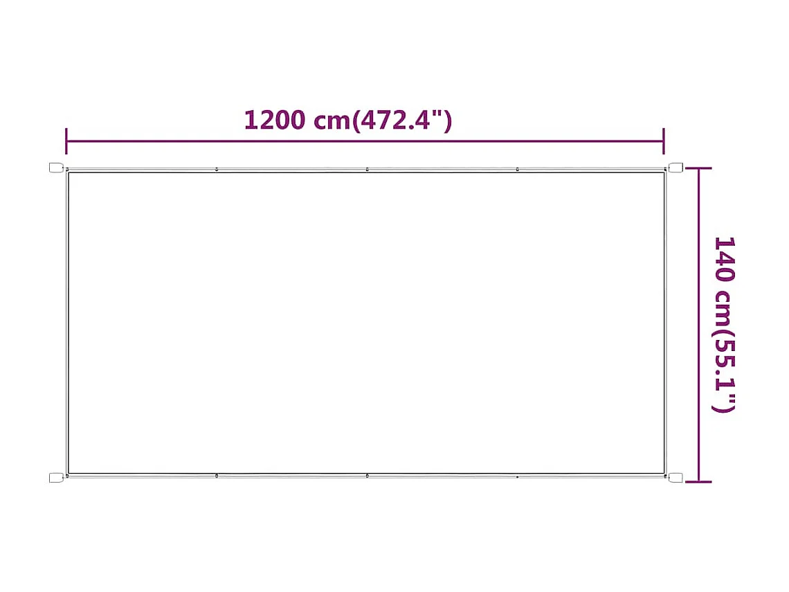 Toldo vertical blanco 140x1200 cm tela oxford ES47032
