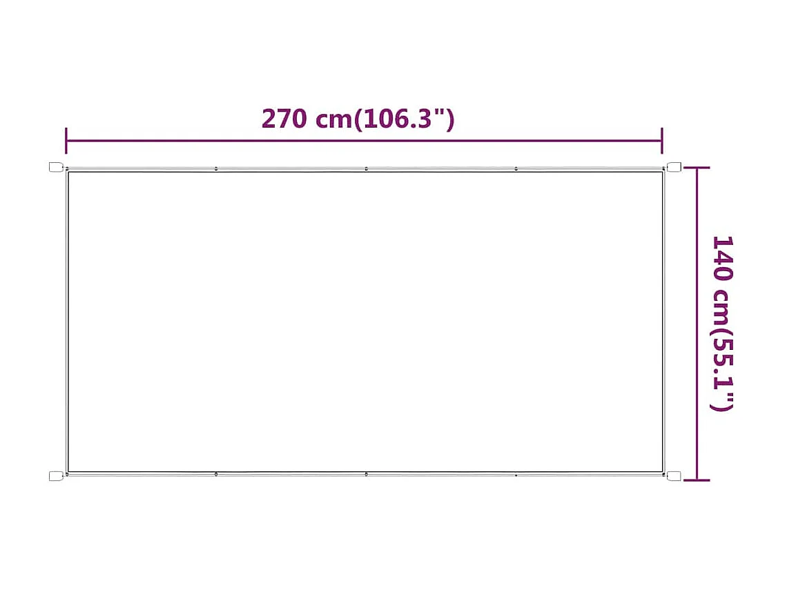 Toldo vertical blanco 140x270 cm tela oxford ES45426