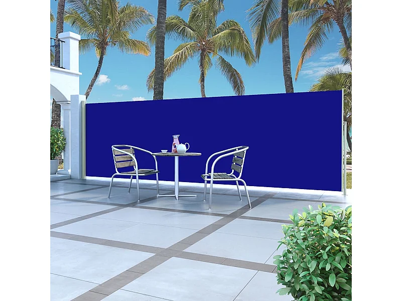 Auvent latéral rétractable 160 x 500 cm Bleu WVGQ2493