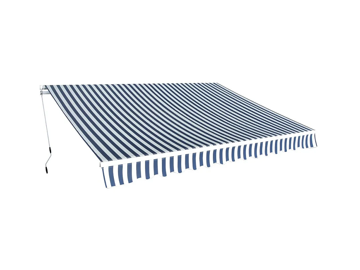 Auvent pliable manuel 350 cm Bleu/blanc  WVGQ4161