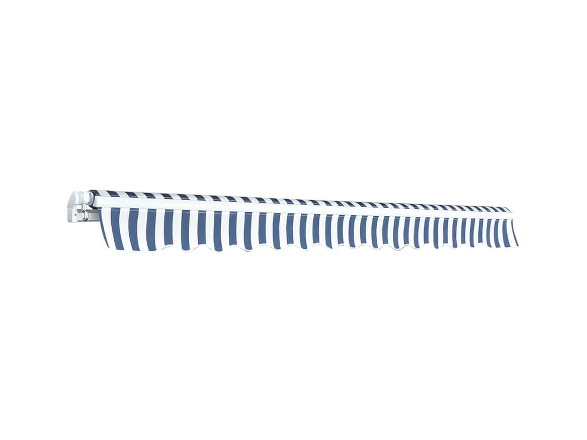 Auvent pliable manuel 350 cm Bleu/blanc  WVGQ4161
