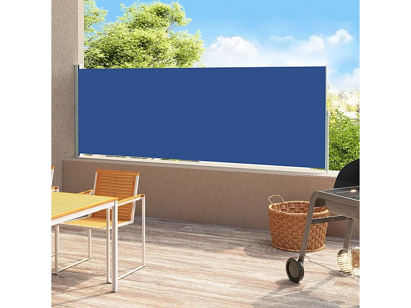 Tuinscherm uittrekbaar 180x500 cm blauw NL103997