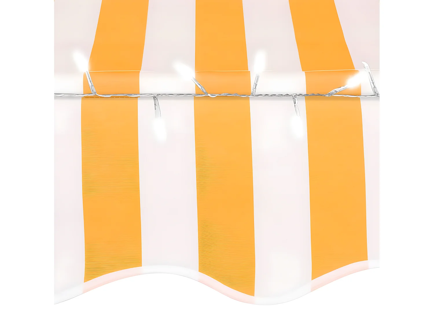 Auvent manuel rétractable avec LED 150 cm Blanc et orange WVGQ7471
