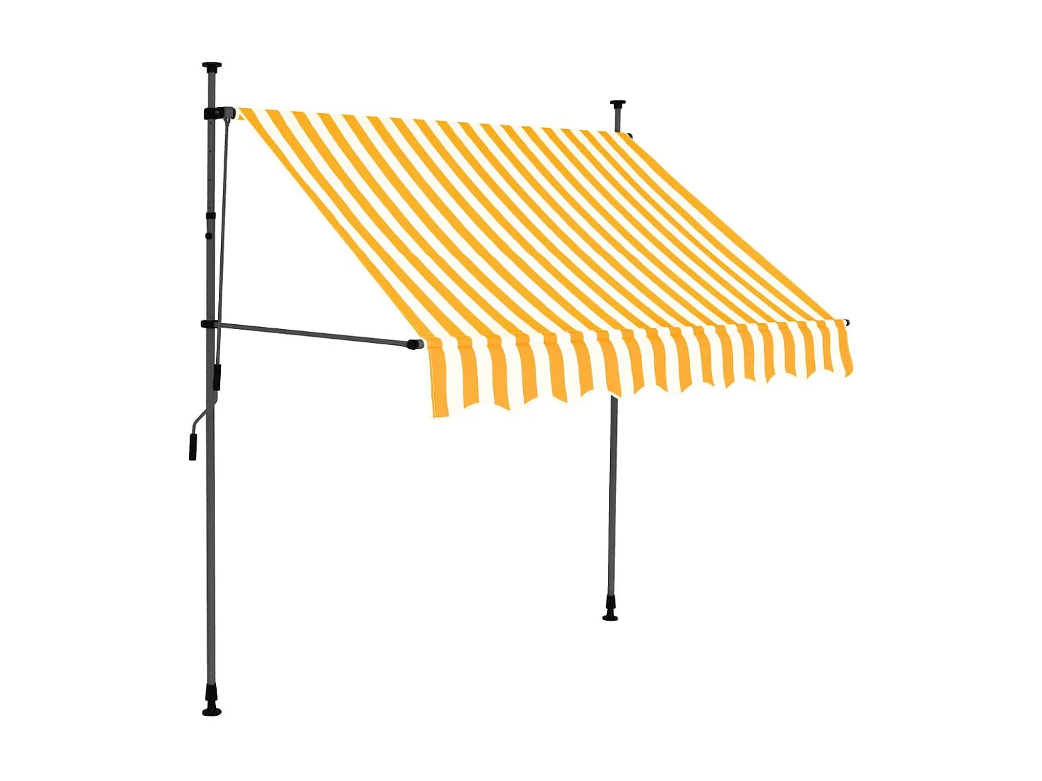 Luifel handmatig uitschuifbaar met LED 150 cm wit en oranje NL469895