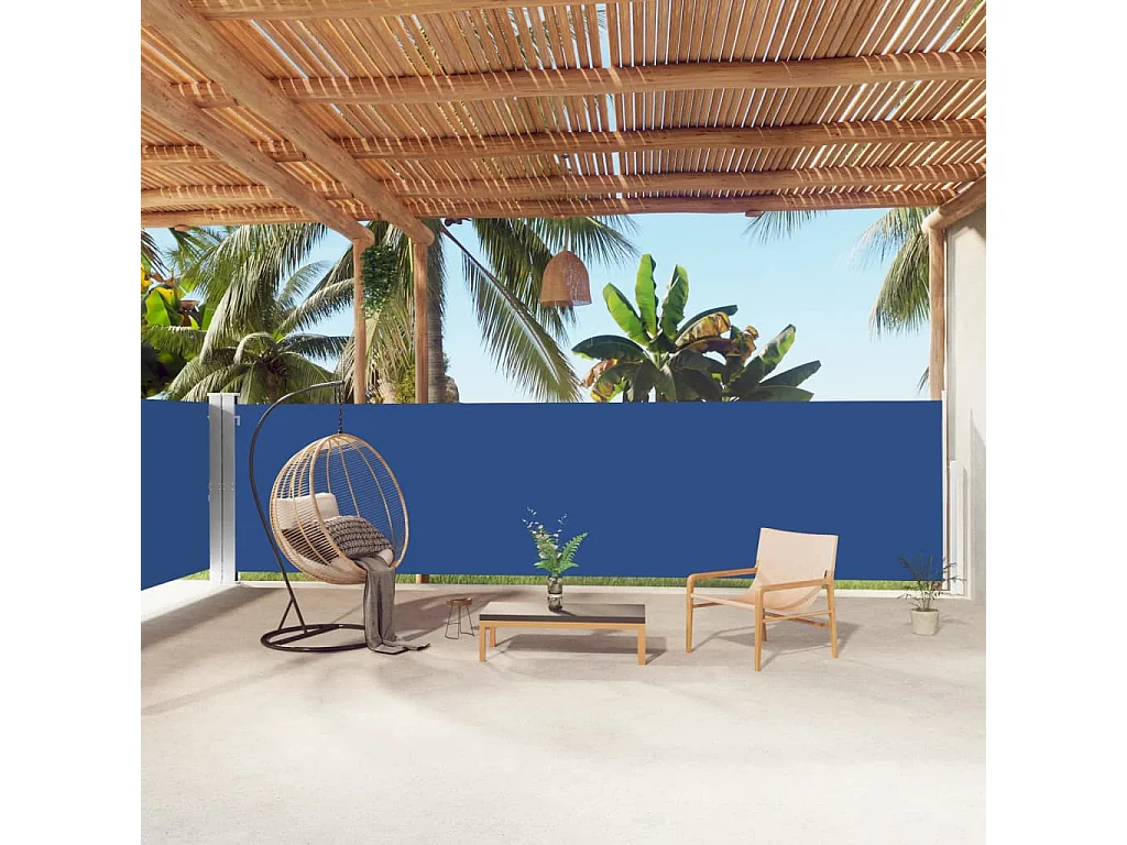 Auvent latéral rétractable Bleu 160x1000 cm WVGQ6724