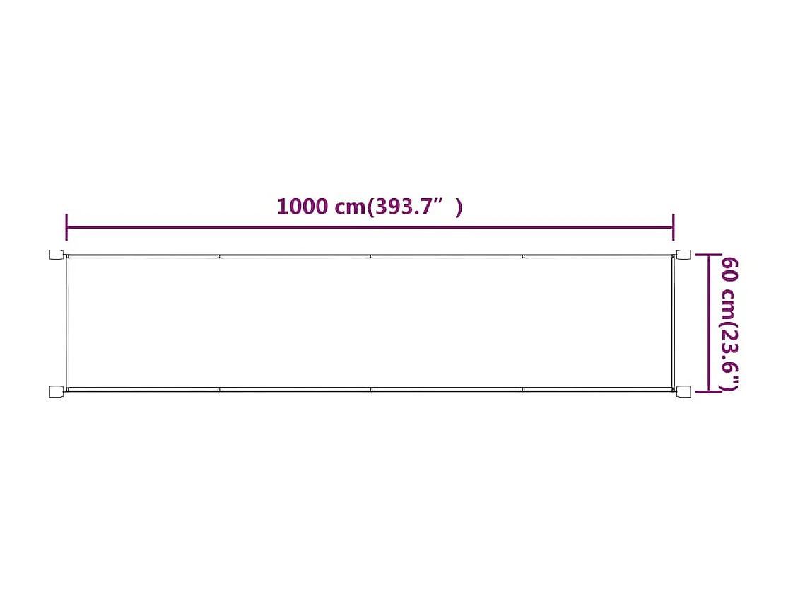 Toldo vertical terracota tela oxford 60x1000 cm ES20241