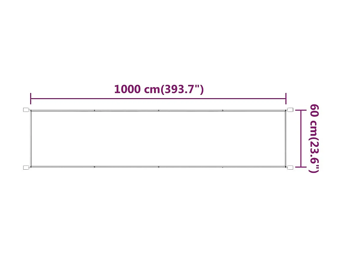 Toldo vertical verde claro 60x1000 cm tela oxford ES16752
