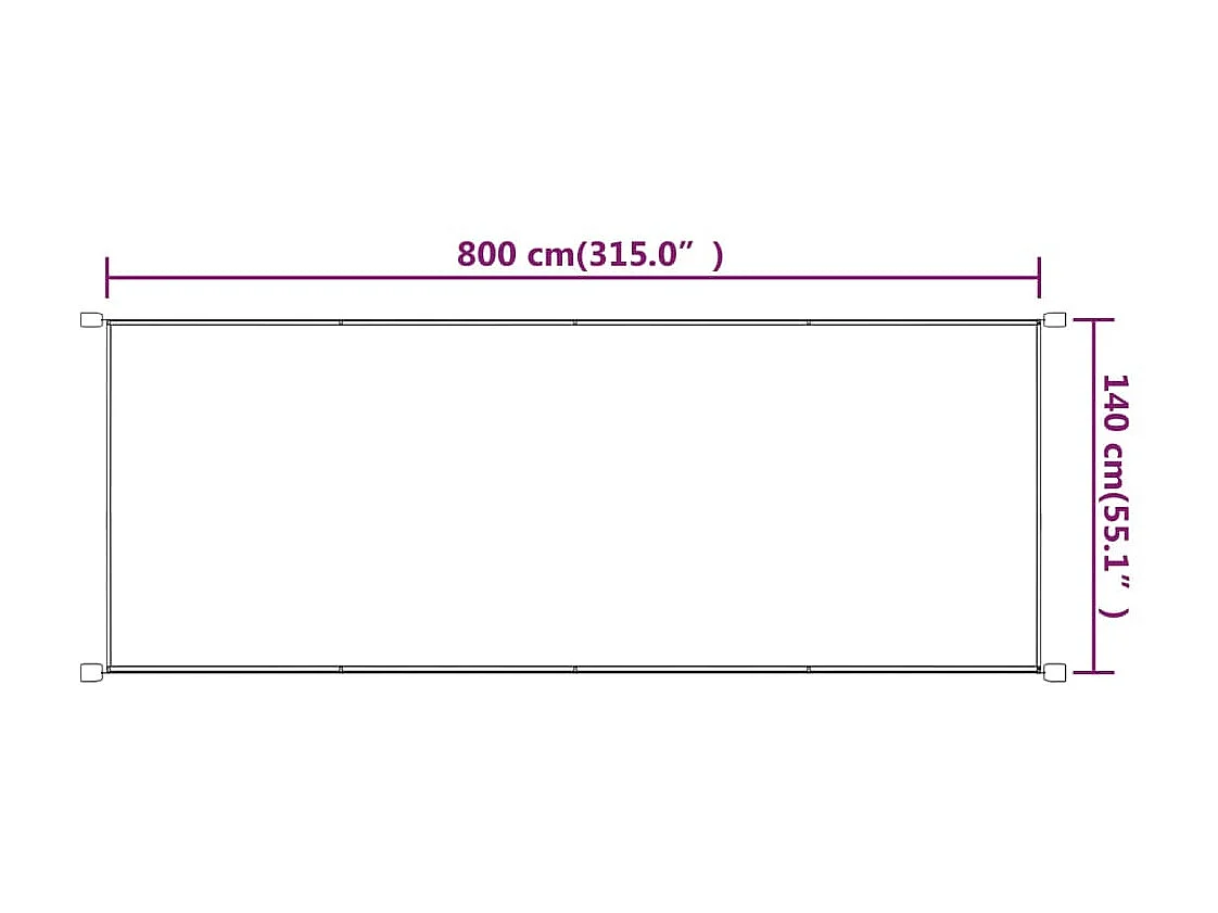 Auvent vertical Terre cuite 140x800 cm Tissu oxford WVGQ3213