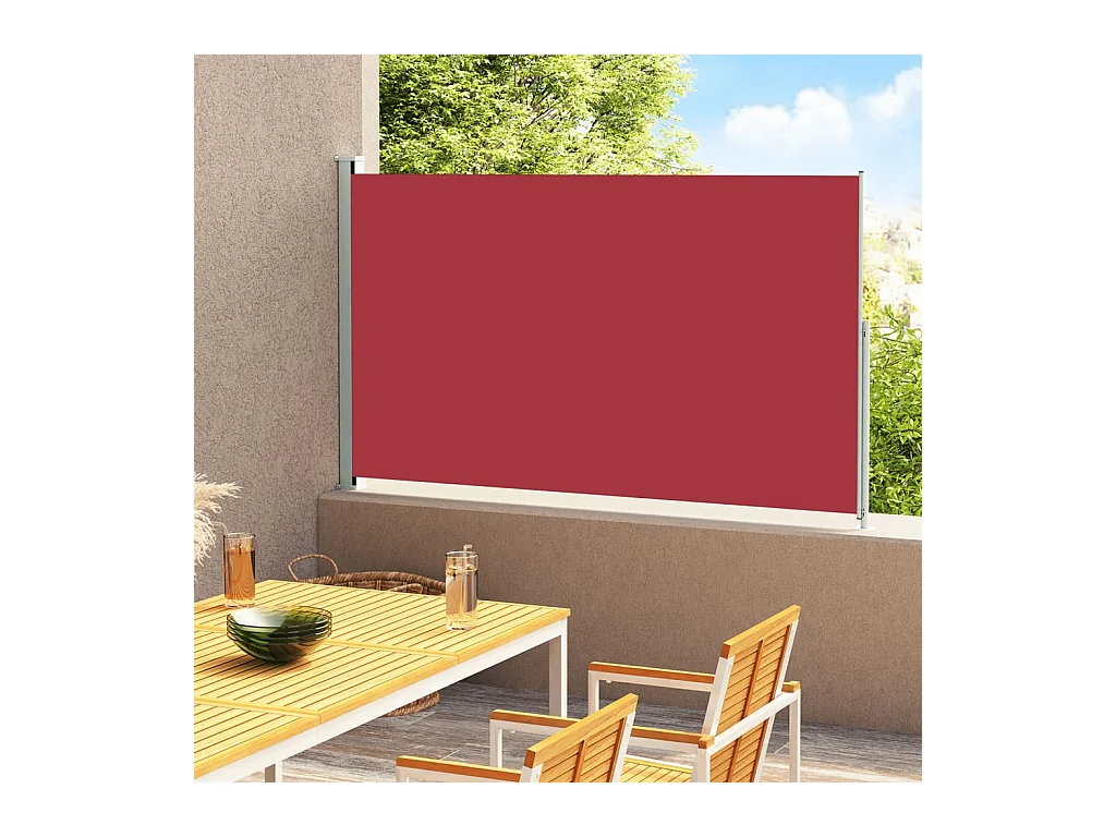 Auvent latéral rétractable de patio 180x300 cm Rouge WVGQ6788