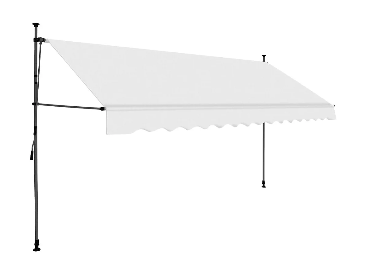 Auvent manuel rétractable avec LED 350 cm Crème WVGQ9968