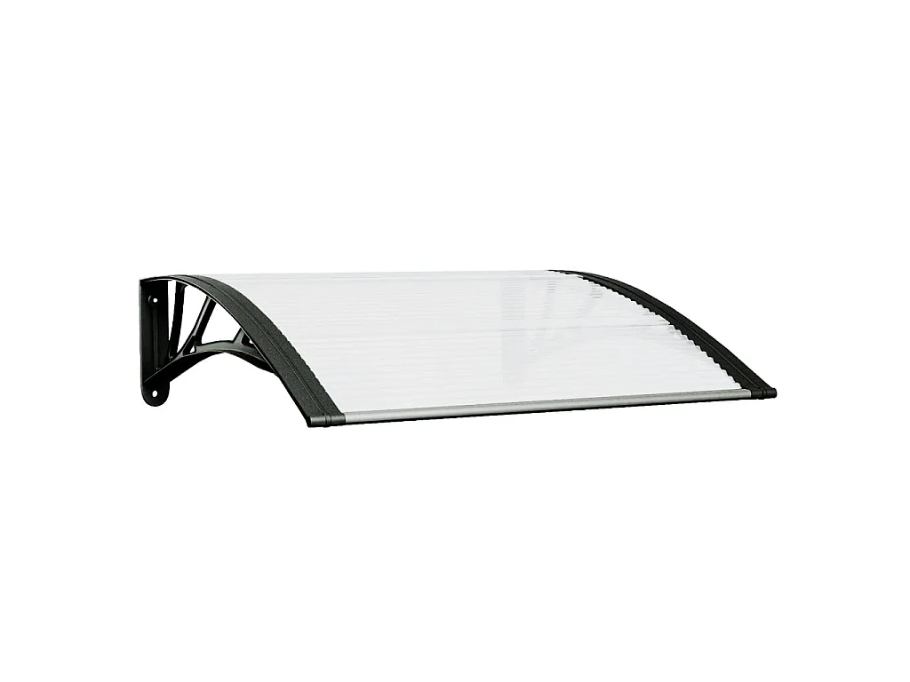 Auvent de porte Noir et transparent 80x80 cm Polycarbonate WVGQ7721
