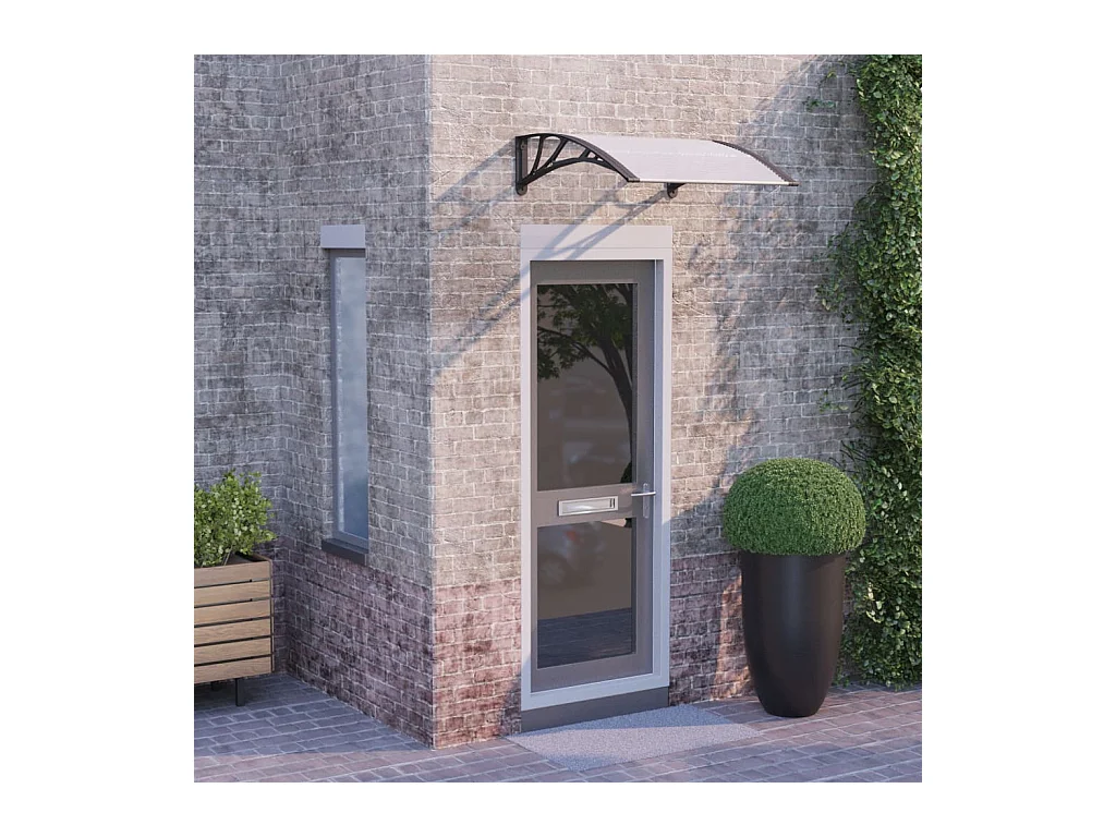 Auvent de porte Noir et transparent 80x80 cm Polycarbonate WVGQ7721