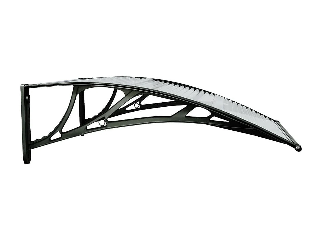 Auvent de porte Noir et transparent 80x80 cm Polycarbonate WVGQ7721