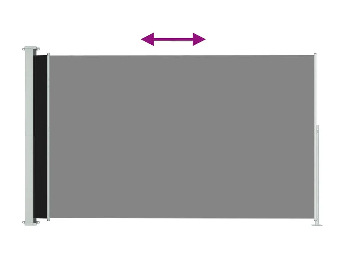 Toldo lateral retráctil de jardín negro 180x300 cm ES85461