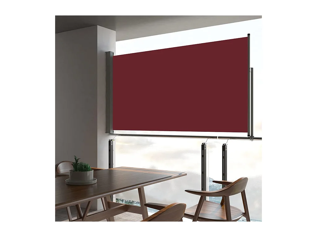 Auvent latéral rétractable de patio 160x300 cm Rouge WVGQ9691