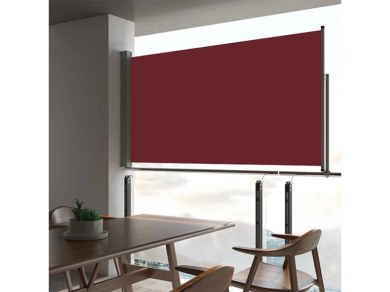 Auvent latéral rétractable de patio 160x300 cm Rouge WVGQ9691