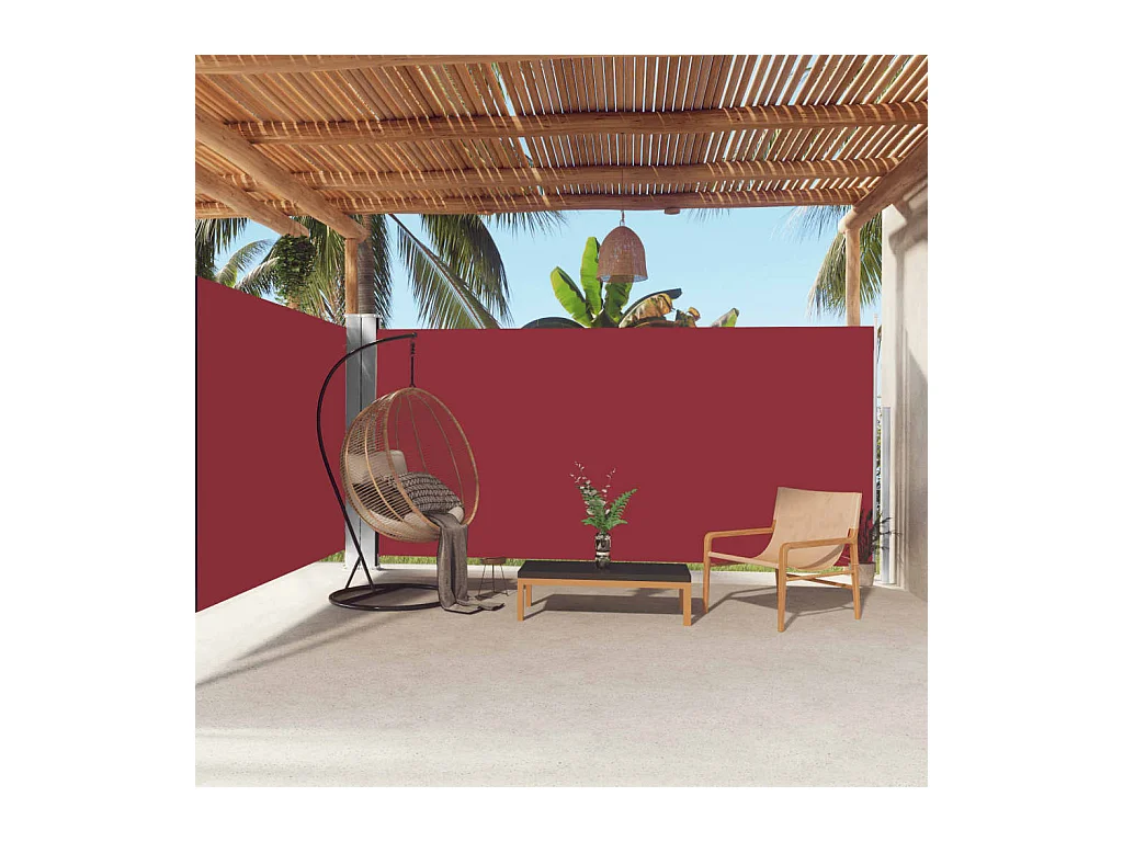 Auvent latéral rétractable Rouge 180x600 cm WVGQ5556