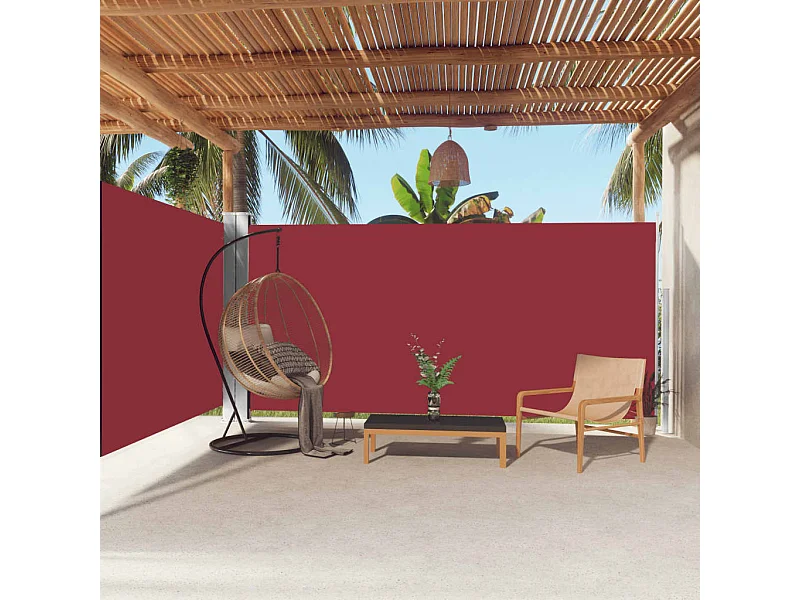 Windscherm uittrekbaar 180x600 cm rood NL705498