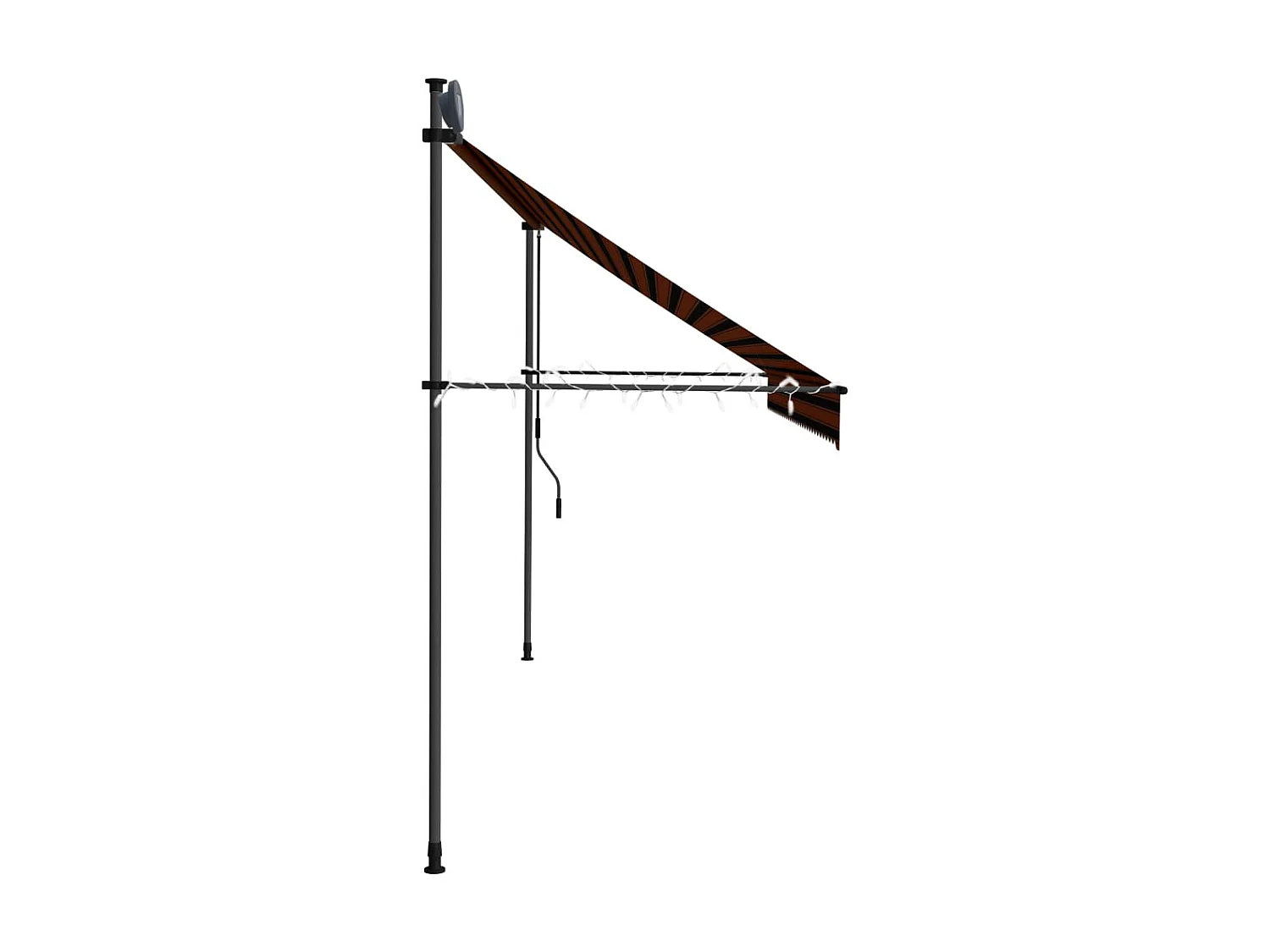 Auvent manuel rétractable avec LED 350 cm Orange et marron WVGQ2866