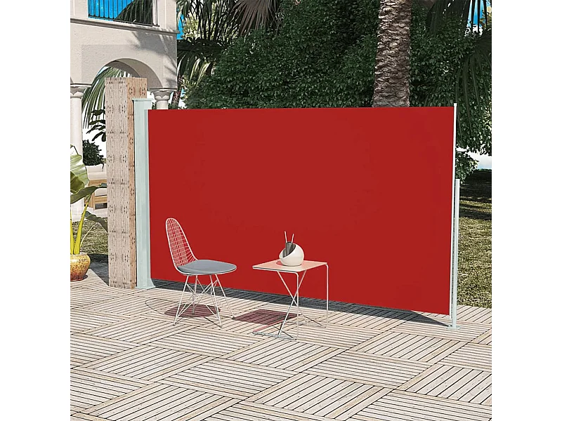 Auvent latéral rétractable de patio 160x300 cm Rouge WVGQ1477