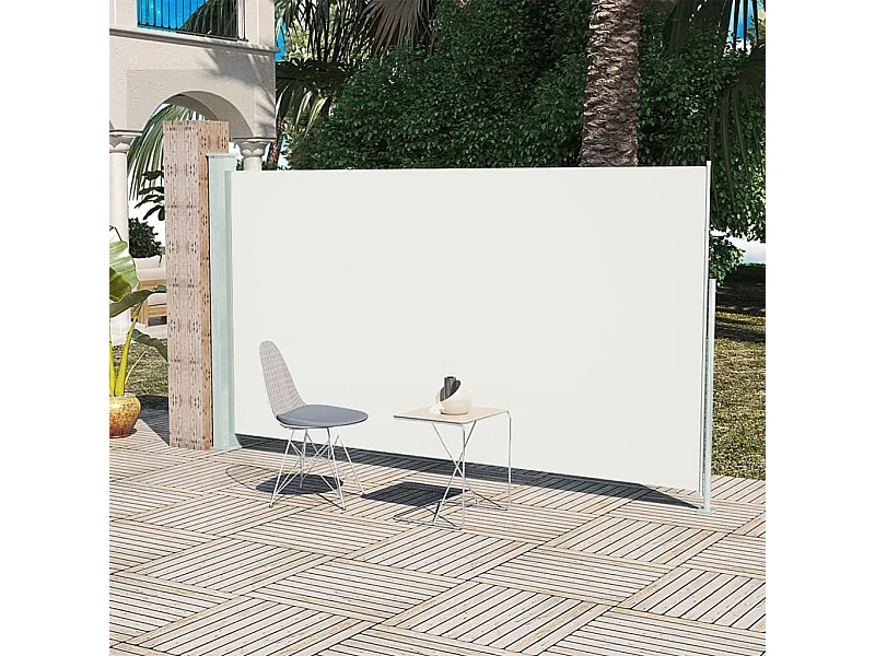 Toldo lateral retráctil de jardín crema160x300 cm ES22609