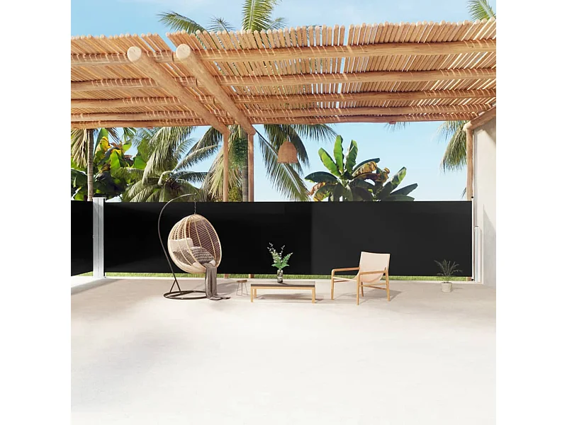 Toldo lateral retráctil negro 160x1200 cm ES82660