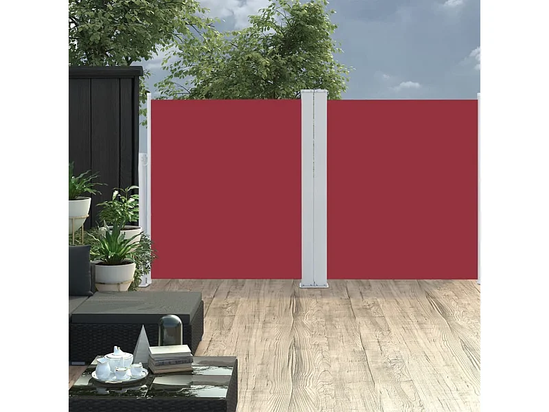 Auvent latéral rétractable 170 x 600 cm Rouge WVGQ6867