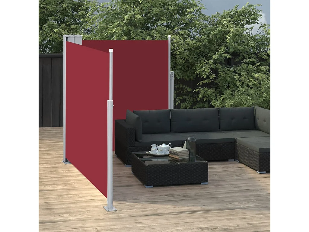 Auvent latéral rétractable 170 x 600 cm Rouge WVGQ6867