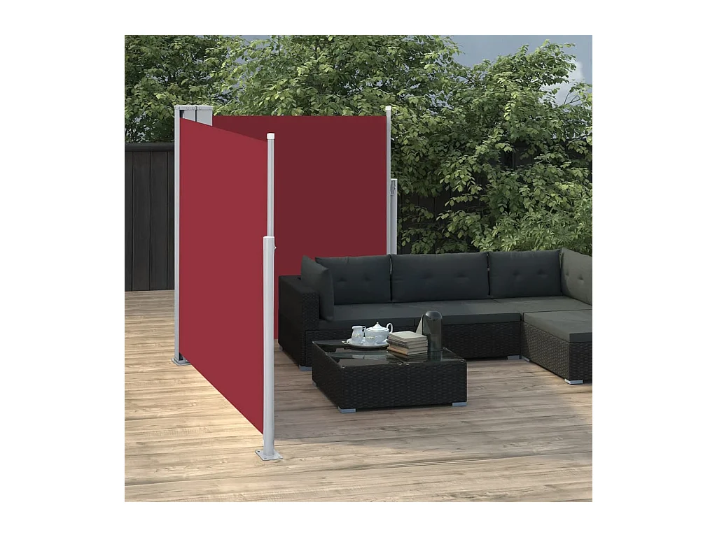 Auvent latéral rétractable 170 x 600 cm Rouge WVGQ6867