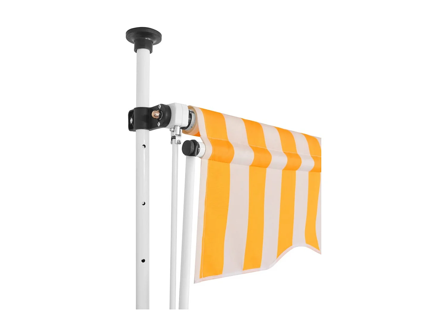 Auvent rétractable manuel 150 cm Rayures oranges et blanches WVGQ9726
