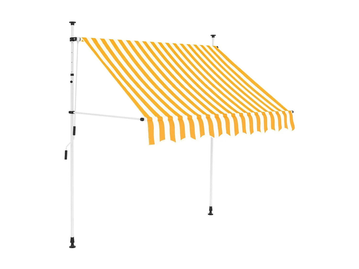 Auvent rétractable manuel 150 cm Rayures oranges et blanches WVGQ9726